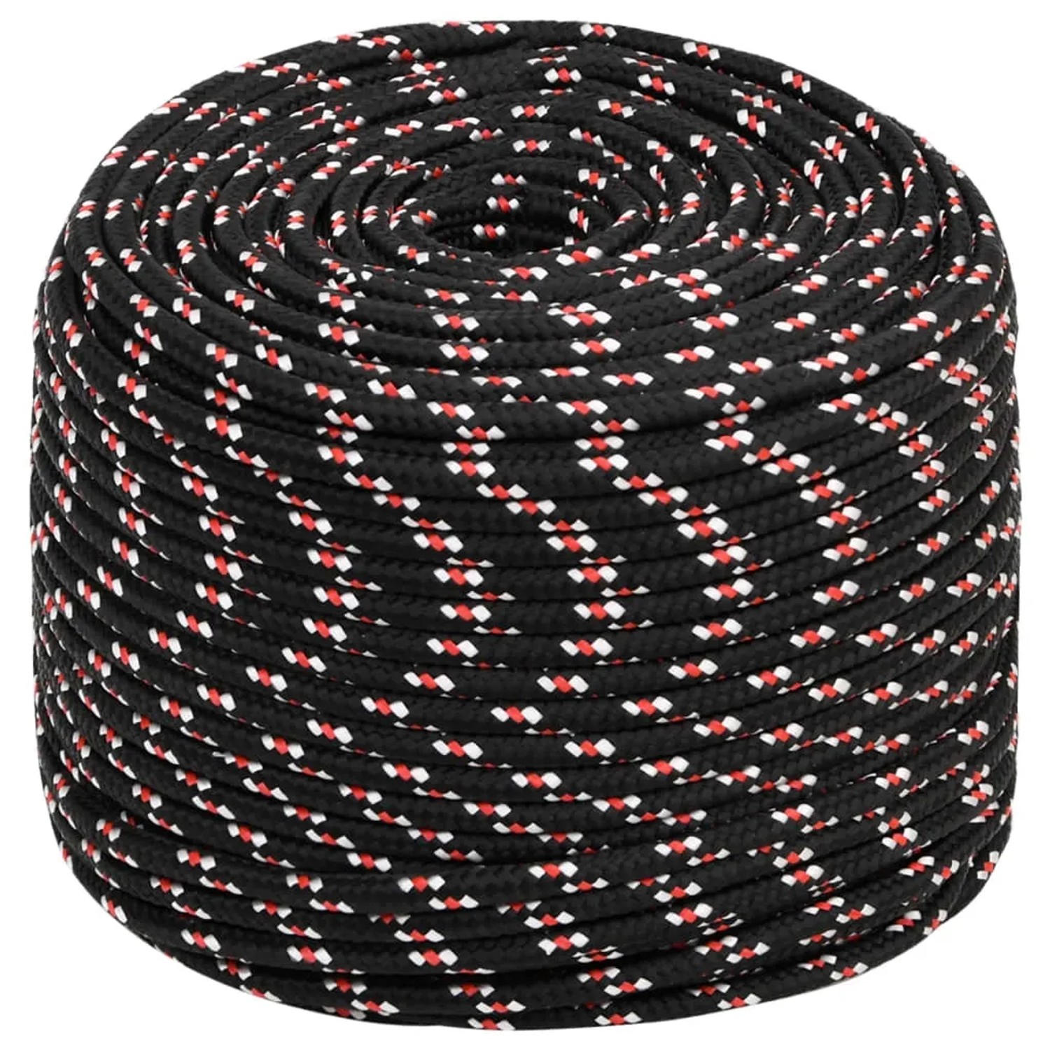 vidaXL Bootsseil Schwarz 10 mm 100 m Polypropylen 152349