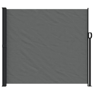 Ausziehbare Seitenmarkise in Anthrazit, 180x600 cm, als Sicht- und Sonnenschutz für Garten oder Terrasse.