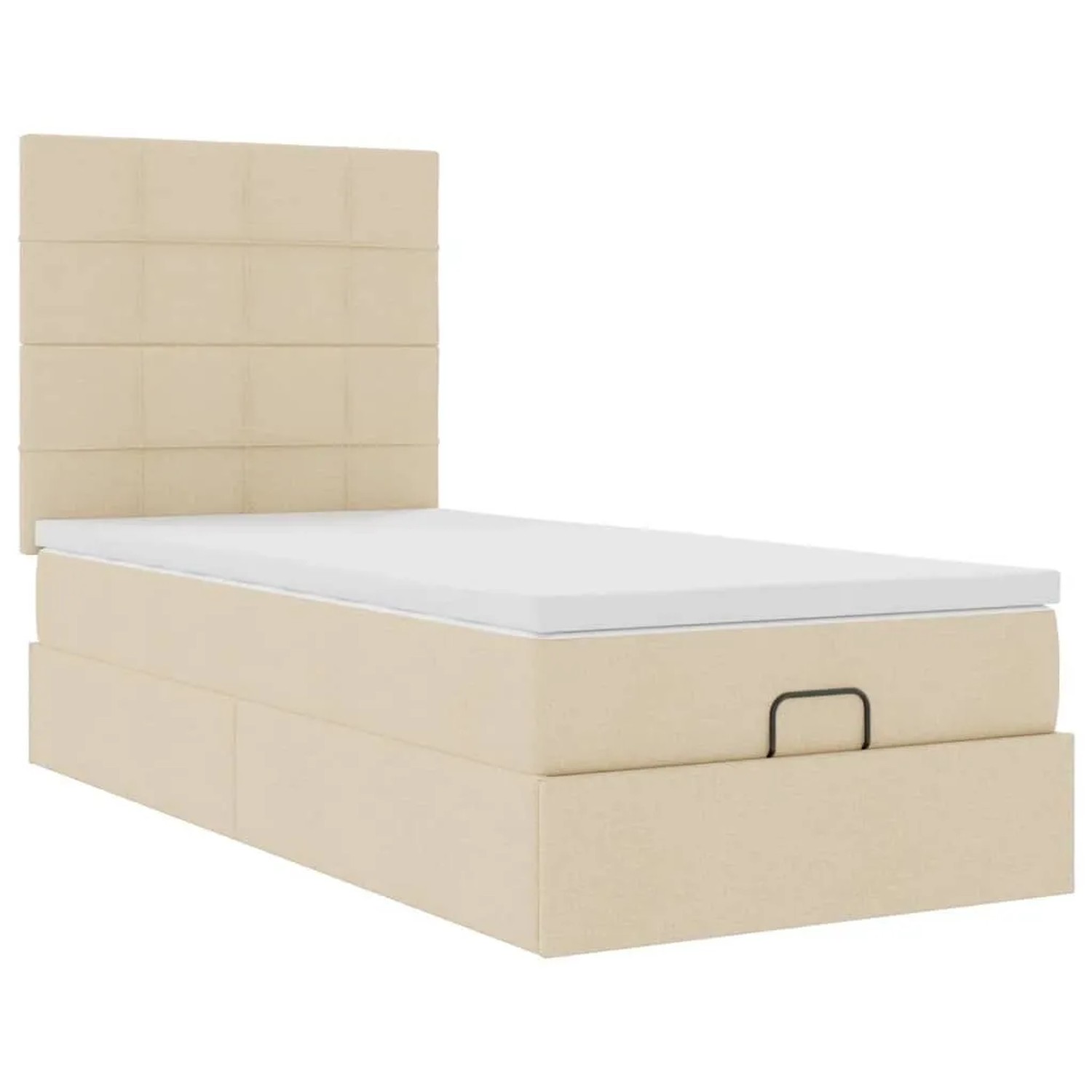 Thumbnail - vidaXL Ottoman-Bett mit Matratze Creme 100x200 cm Stoff 3313138