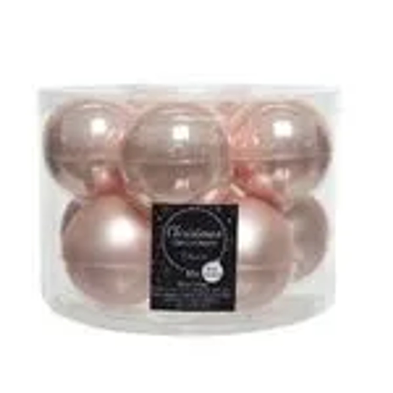 Kaemingk Weihnachtsbaumkugeln Glas  6 cm 10 Stueck Rosa Matt Glaenzend