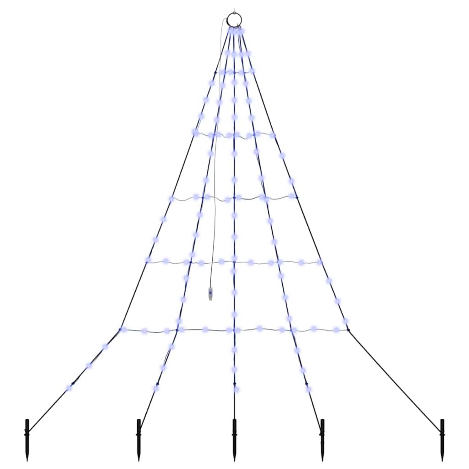 vidaXL LED Weihnachtsbaum mit Erdspießen Blau 180 cm Metall 42018740