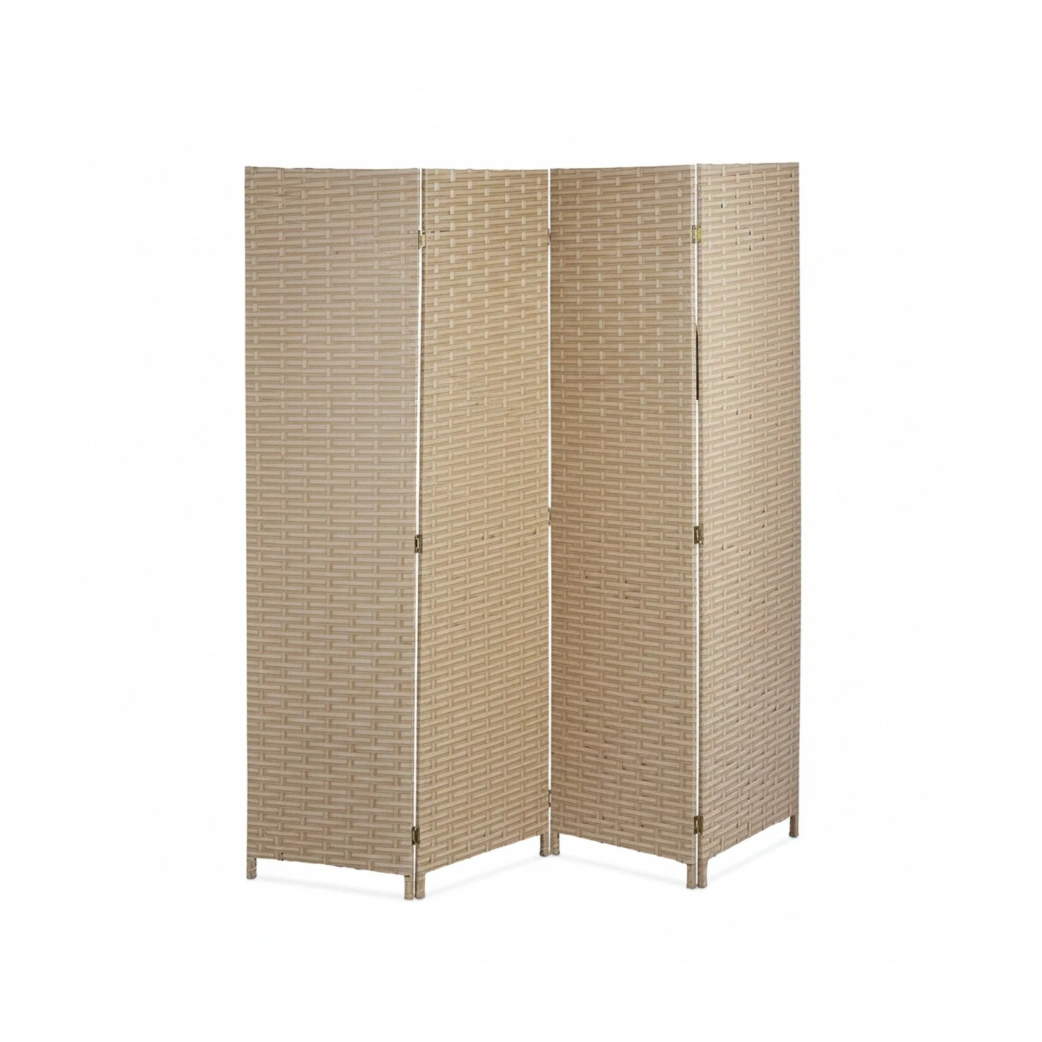 Relaxdays Paravent Kunststoff Braun 4-teilig Faltbar 180 cm x 180 cm x 2 cm 5,8 kg