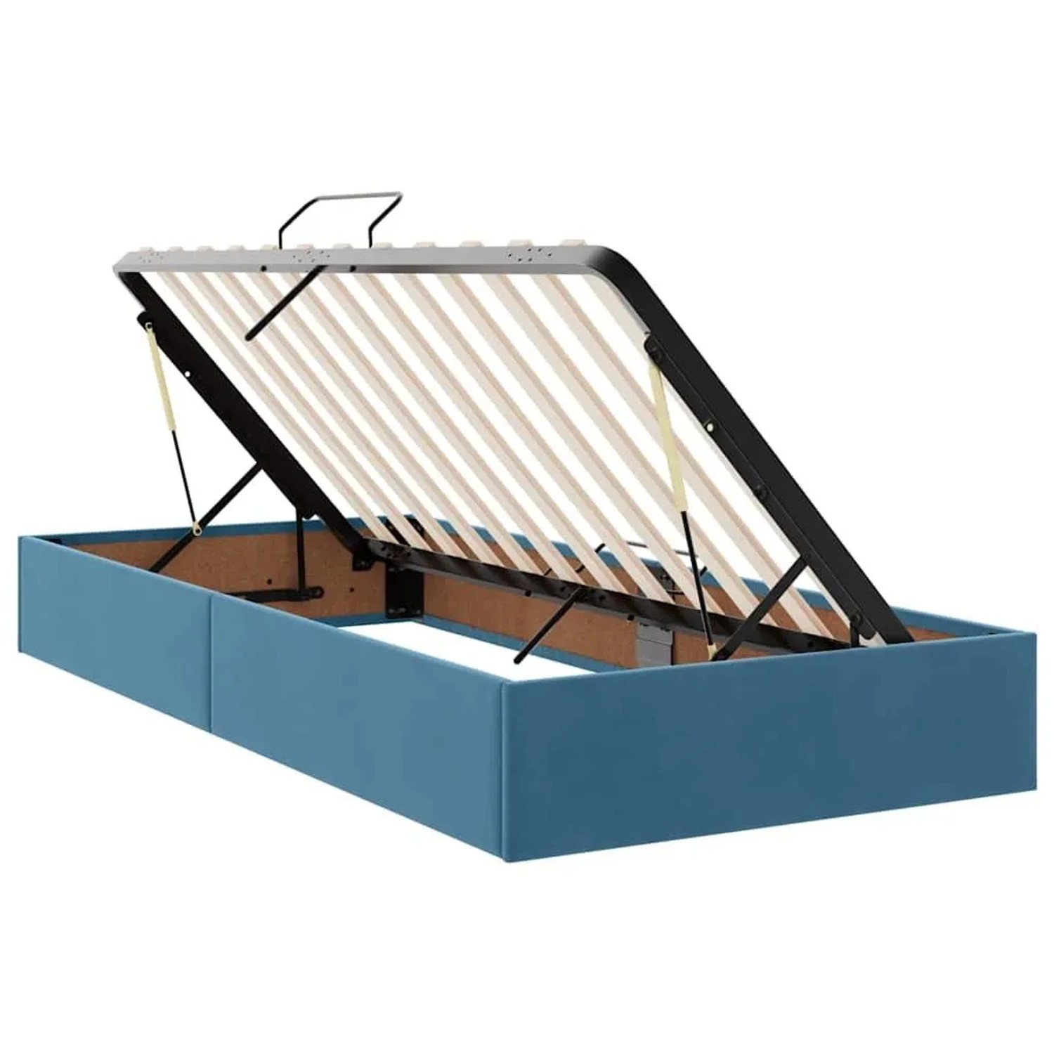 vidaXL Bett mit LED-Lichtleisten Dunkelblau 200 x 200 cm Samt 3371607_8