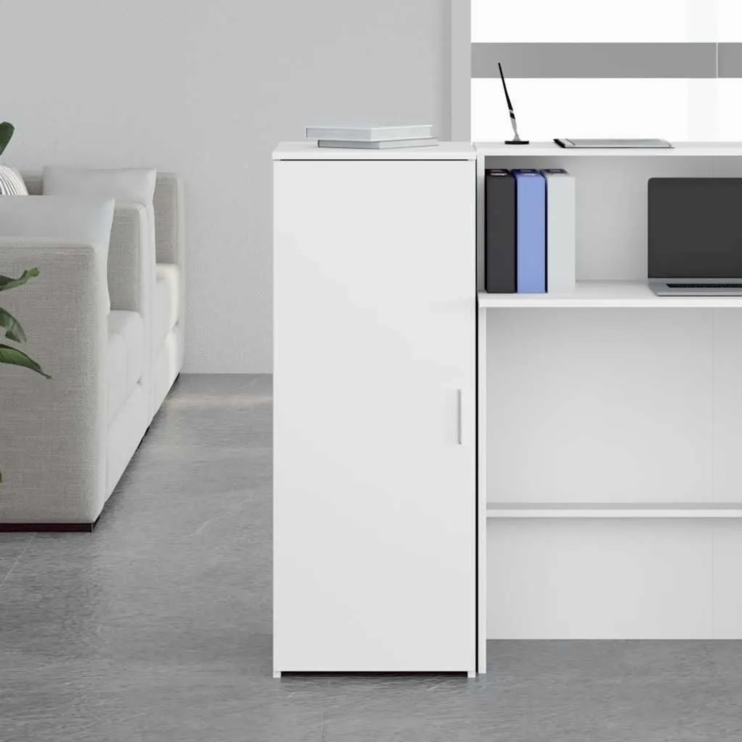 vidaXL Lagerschrank Weiß 40 x 45 x 103,5 cm Holzwerkstoff 859033_3