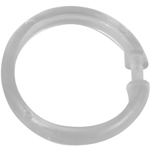 Transparenter, großer Duschvorhangring von Wenko, 12er-Set aus Kunststoff für Duschstangen.