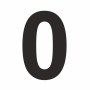 Schwarzer Aufkleber "0" (Null), 6 cm hoch, aus PVC-Folie für Schilder.