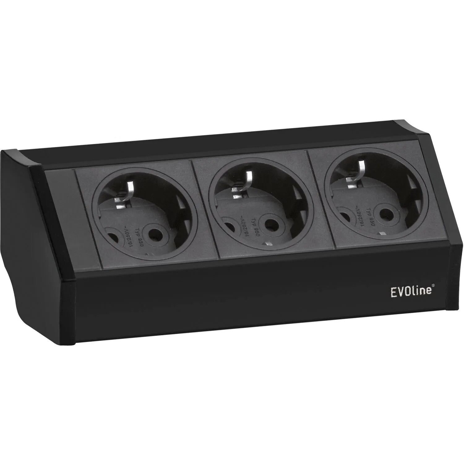Evoline V-Dock Steckdosenelement V-Dock 3-Fach Schuko 3.600 W Schwarz