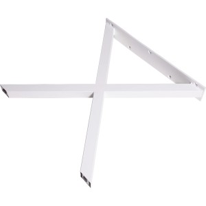 Weißes Tischuntergestell in X-Form, 700x710 mm, für individuelle Tische.