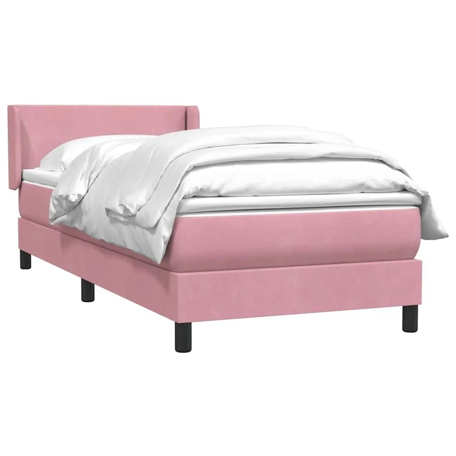 vidaXL Boxspringbett mit Matratze Rosa 80x220 cm Samt 3317972 günstig online kaufen