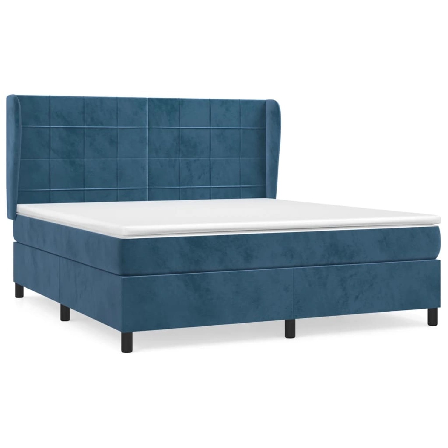 vidaXL Boxspringbett mit Matratze Dunkelblau 160x200 cm Samt 3129223 günstig online kaufen