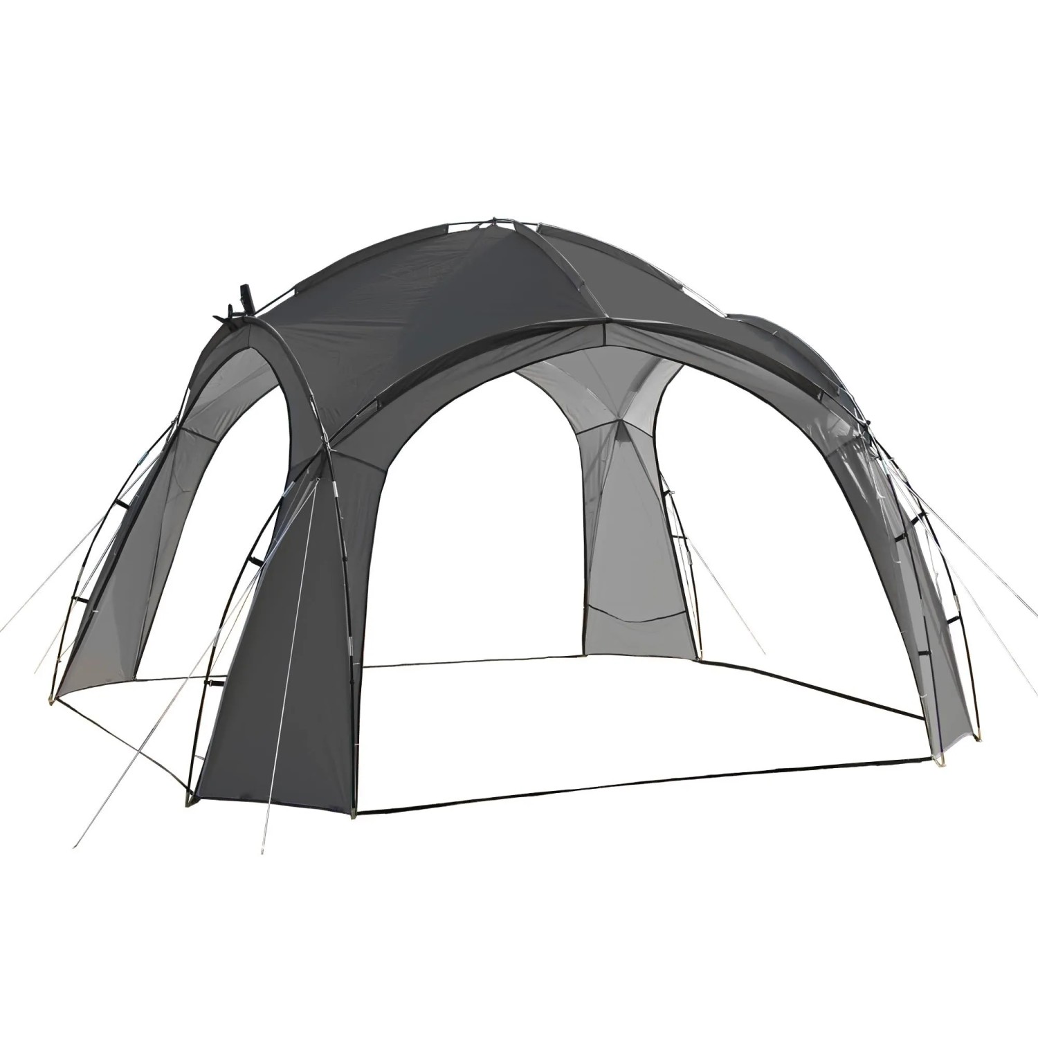 DELUKE Pavillon ZAGREB Grau Polyester Campingpavillon Festivalpavillon Gartenpavillon