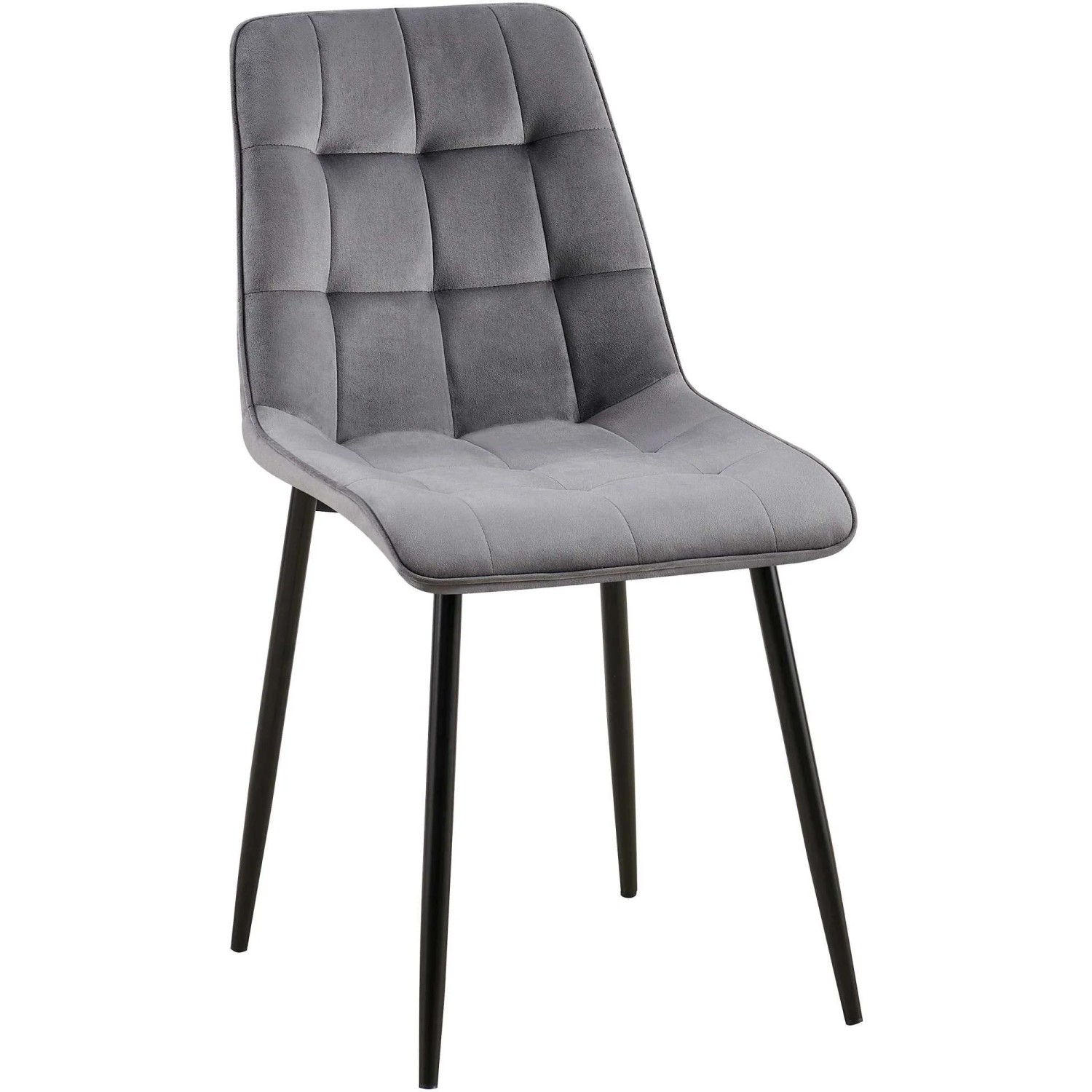 DELUKE Esszimmerstuhl DARID Samt Dunkelgrau 47x61x89cm Essstühle Esszimmerstühle Küchenstühle Wohnzimmerstühle