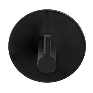 Schwarzer Schöner Wohnen Wandhaken Uno Meleto aus Edelstahl, zur Wandmontage im Badezimmer.