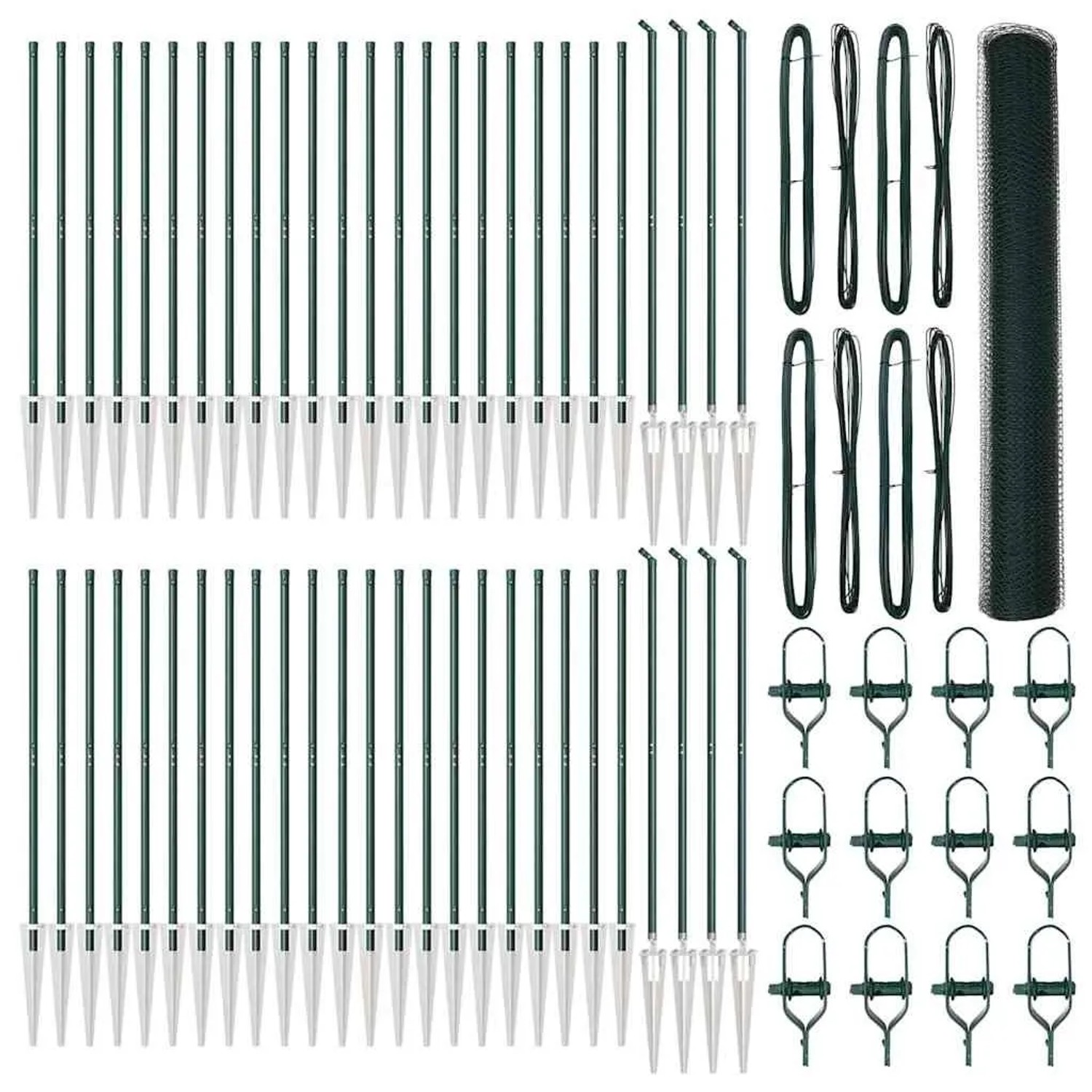 vidaXL Zaunpfosten Grün 100 x 1,4 m 25 mm Maschenweite Stahl und PVC 335317 günstig online kaufen