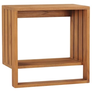 vidaXL Handtuchregal aus Teak Massivholz zur Wandmontage. Rustikales Badregal mit Ablagefläche.