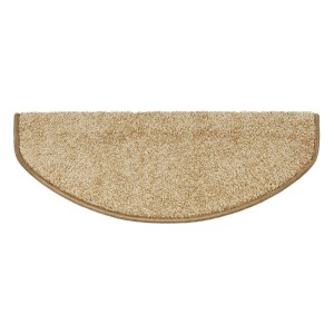 Beige, halbrunde KARAT Shaggy Stufenmatte Sphinx Hochflor, 23,5x65 cm.