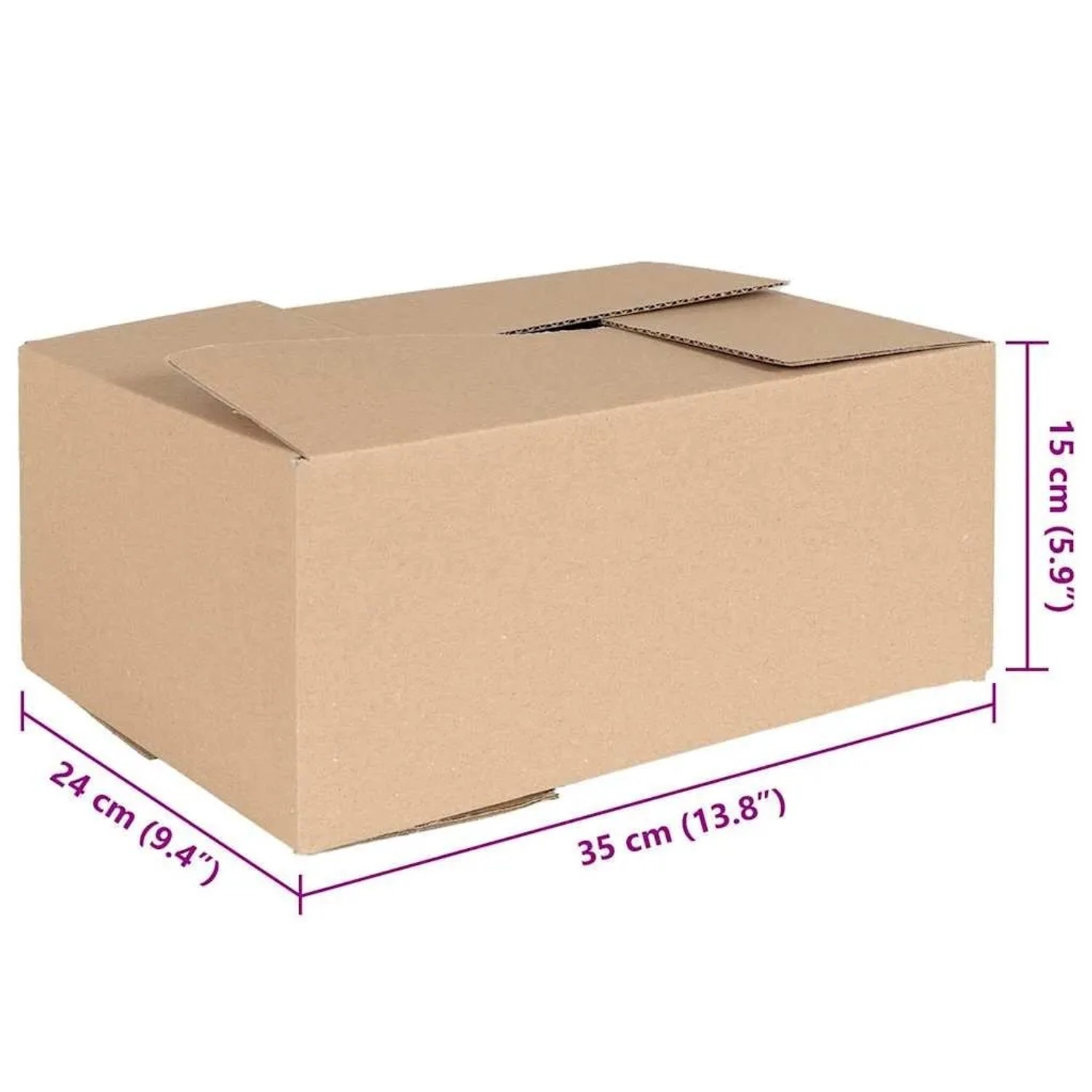 vidaXL Faltbox mit Speicher 50 Stk Natur 35 x 24 x 15 cm Karton 4106569_5