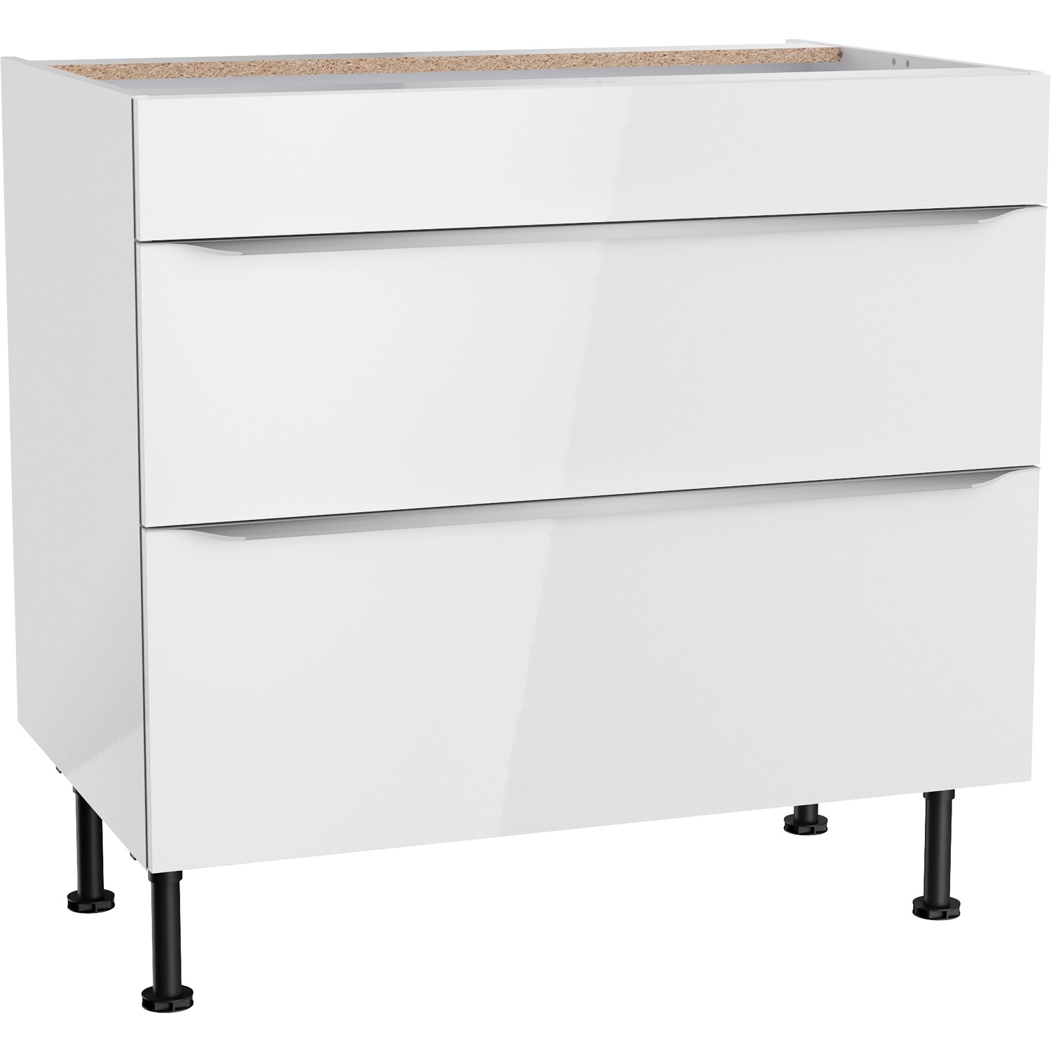 Optifit Unterschrank mit 2 Auszügen Arvid986 90 cm x 87 cm x 58,4 cm Weiß