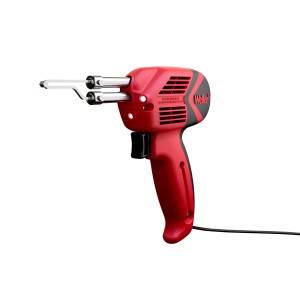 Rote Weller Lötpistole WLG9400K23C mit Lötdraht und schwarzem Griff. 140/100 Watt.