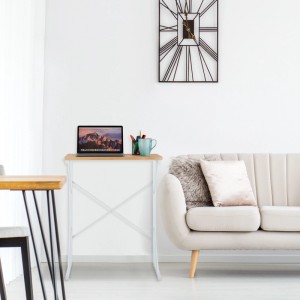 Relaxdays Schreibtisch MDF Metall Weiß Platzsparend 75 cm x 60 cm x 40 cm 4 kg