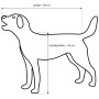 Skizze: So messen Sie Ihren Hund für das Erst-Holz Hundebett. Länge + 20cm, Schulterhöhe + 20cm.