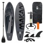 ECD Germany Aufblasbares Stand Up Paddle Board Makani 320 cm, schwarz, mit Zubehör.