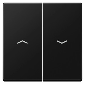 Jung Wippe 2-fach A 550, Graphitschwarz matt, mit Pfeilsymbolen.
