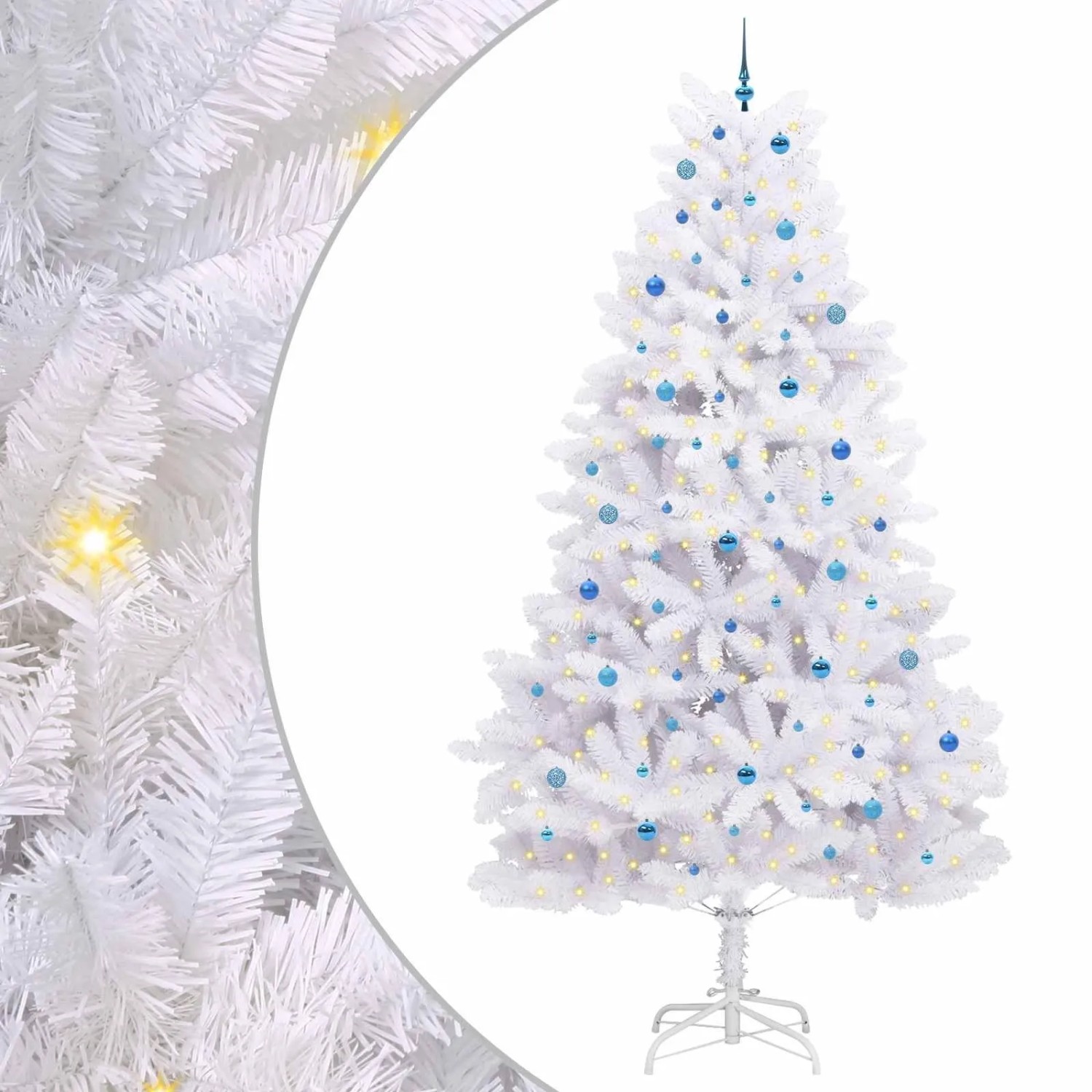vidaXL Künstlicher Klappbarer Weihnachtsbaum Weiß 300 cm PVC und Stahl 3426637
