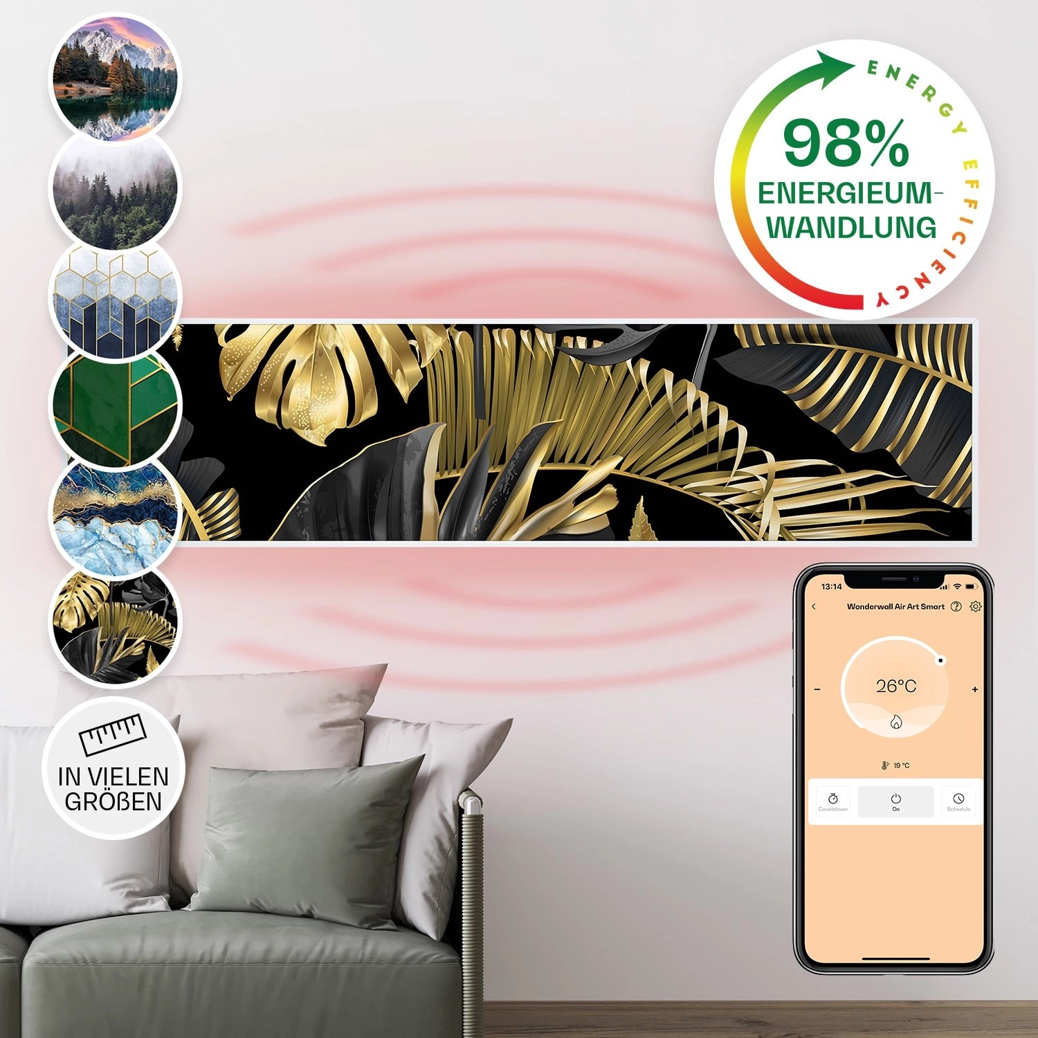Klarstein Wonderwall Air Art Smart Infrarotheizung Wandinstallation App-Ste günstig online kaufen