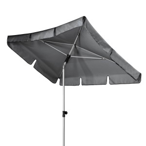 Anthrazitfarbener Doppler Marktschirm Active, 120x180 cm, mit Knickfunktion für flexible Ausrichtung.