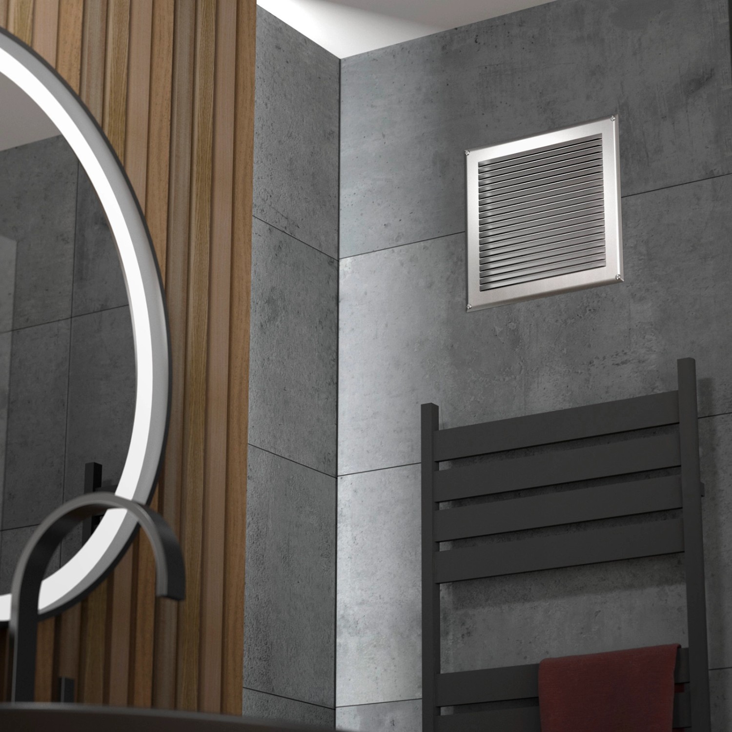 SOTECH Aluminium-Lüftungsgitter 250 x 250 mm Edelstahloptik Aufschraubbar mit Insektenschutz_5