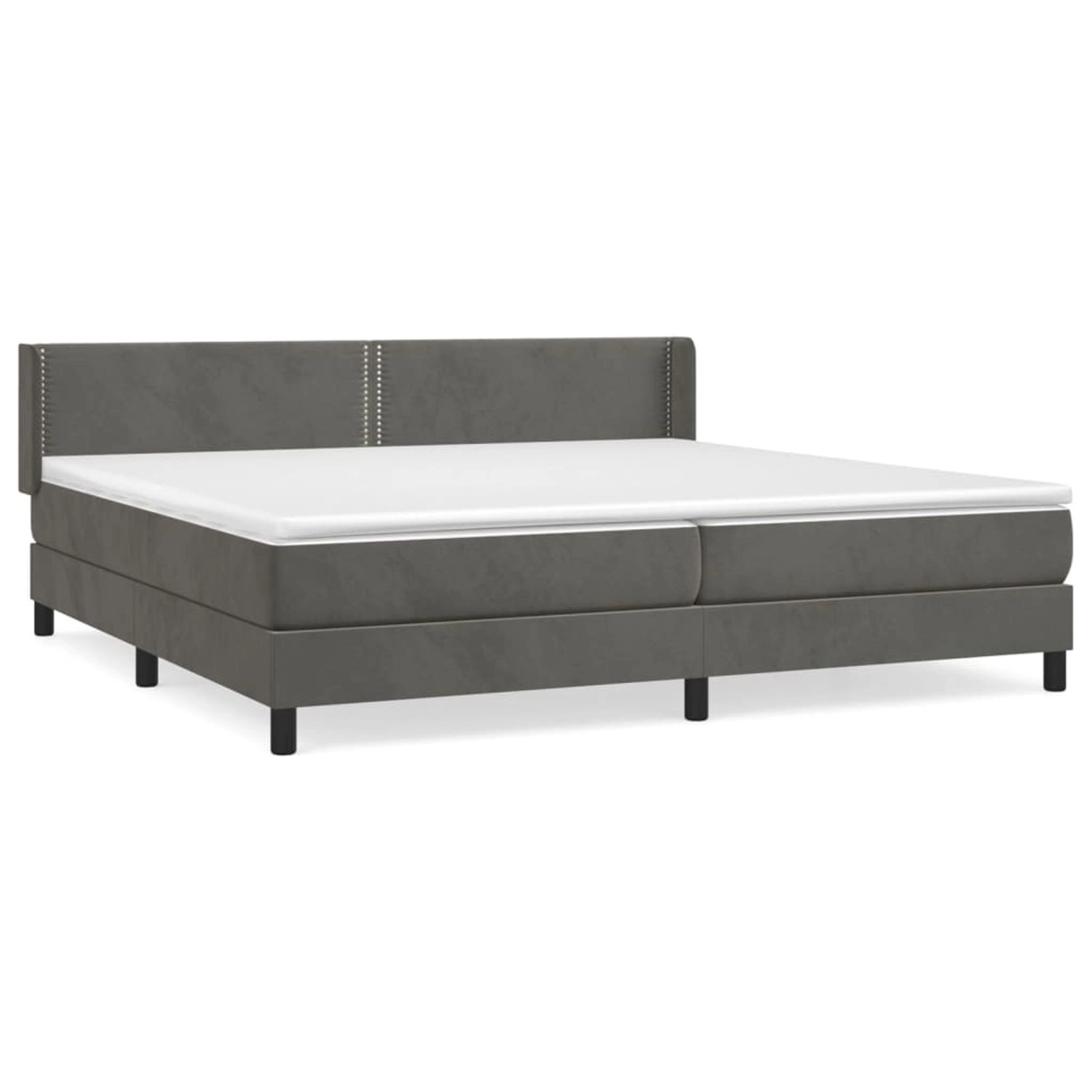 Vidaxl Boxspringbett Mit Matratze Dunkelgrau 200x200 Cm Samt günstig online kaufen