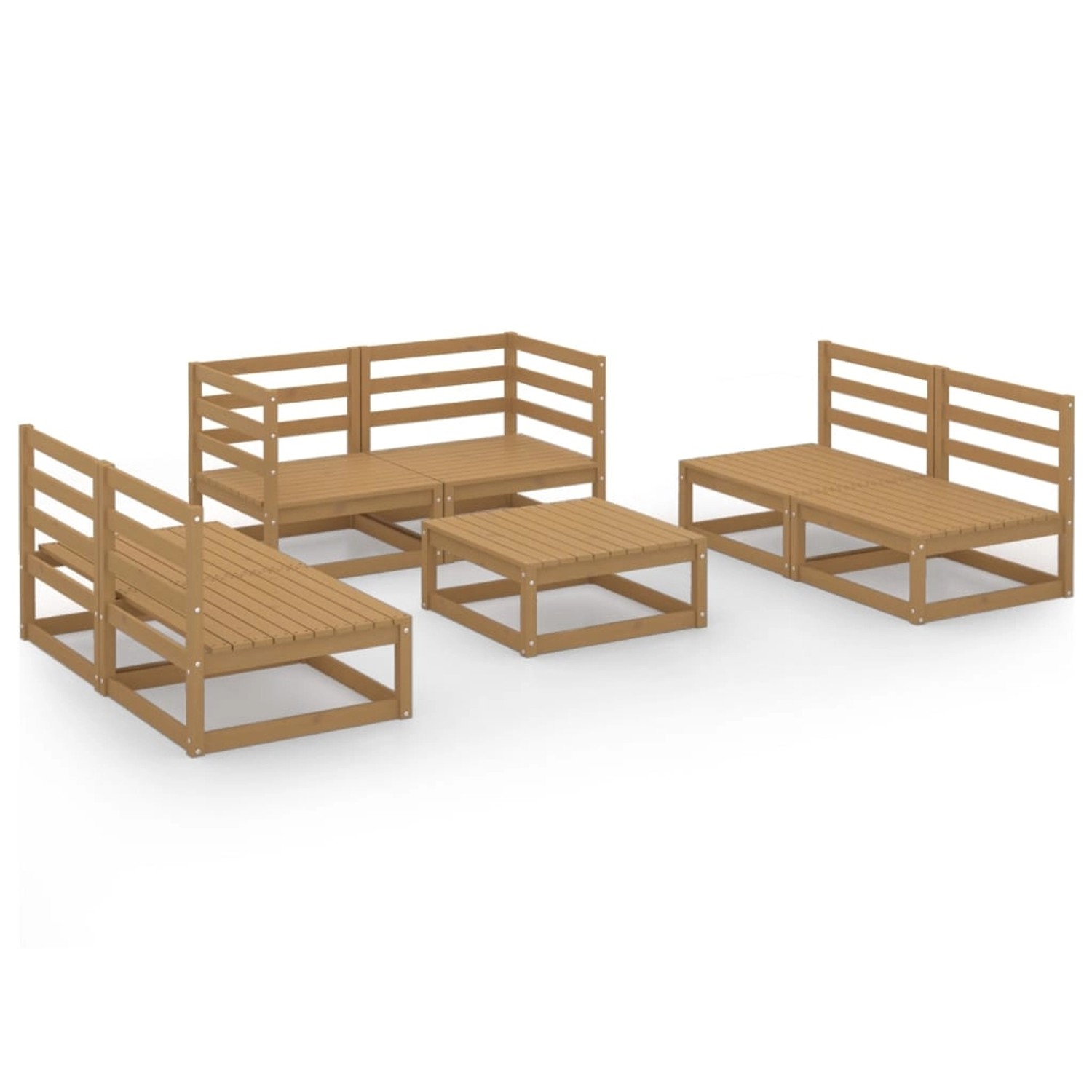 vidaXL 7-tlg Garten-Lounge-Set Honigbraun Massivholz Kiefer Modell 7 günstig online kaufen