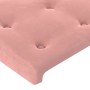 Detailansicht: Rosa Samt Bettgestell mit Kopfteil, 120x200 cm.