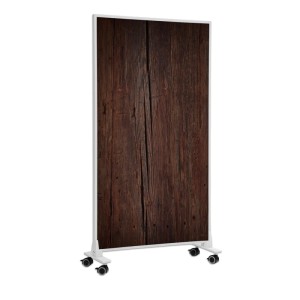Mobile Könighaus Infrarotheizung mit Holzbrett-Design und Rollen, 1000 W.