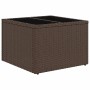 Brauner vidaXL Gartenhocker aus Rattan, Teil der Sofagarnitur. Quadratisch, mit Stauraum.