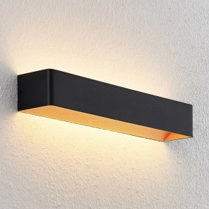 Moderne, schwarze Arcchio LED Wandleuchte Karam für Innenräume. Wohnzimmerleuchte aus Aluminium.