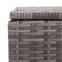 Detailaufnahme: Graue VidaXL Gartenbox aus Poly Rattan, Universalbox für Gartenmöbel.