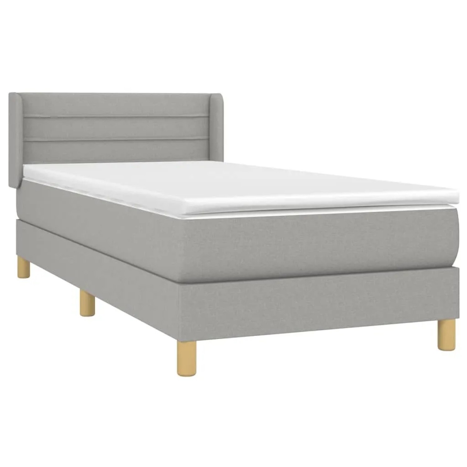 vidaXL Boxspringbett mit Matratze Hellgrau 80x200 cm Stoff 3130305