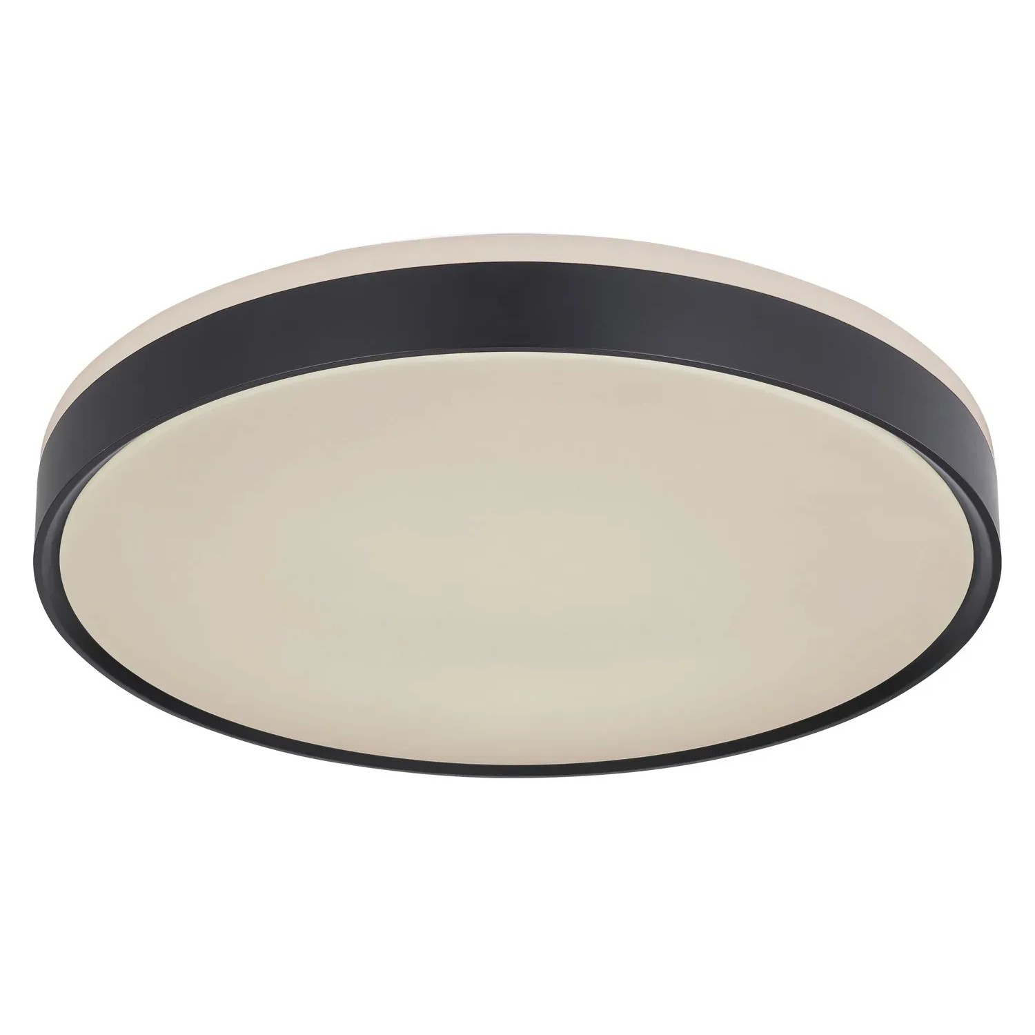 Moderne LED-Deckenleuchte Sonny, schwarz/weiß, Ø 39 cm, dimmbar und mit Nachtlichtfunktion.