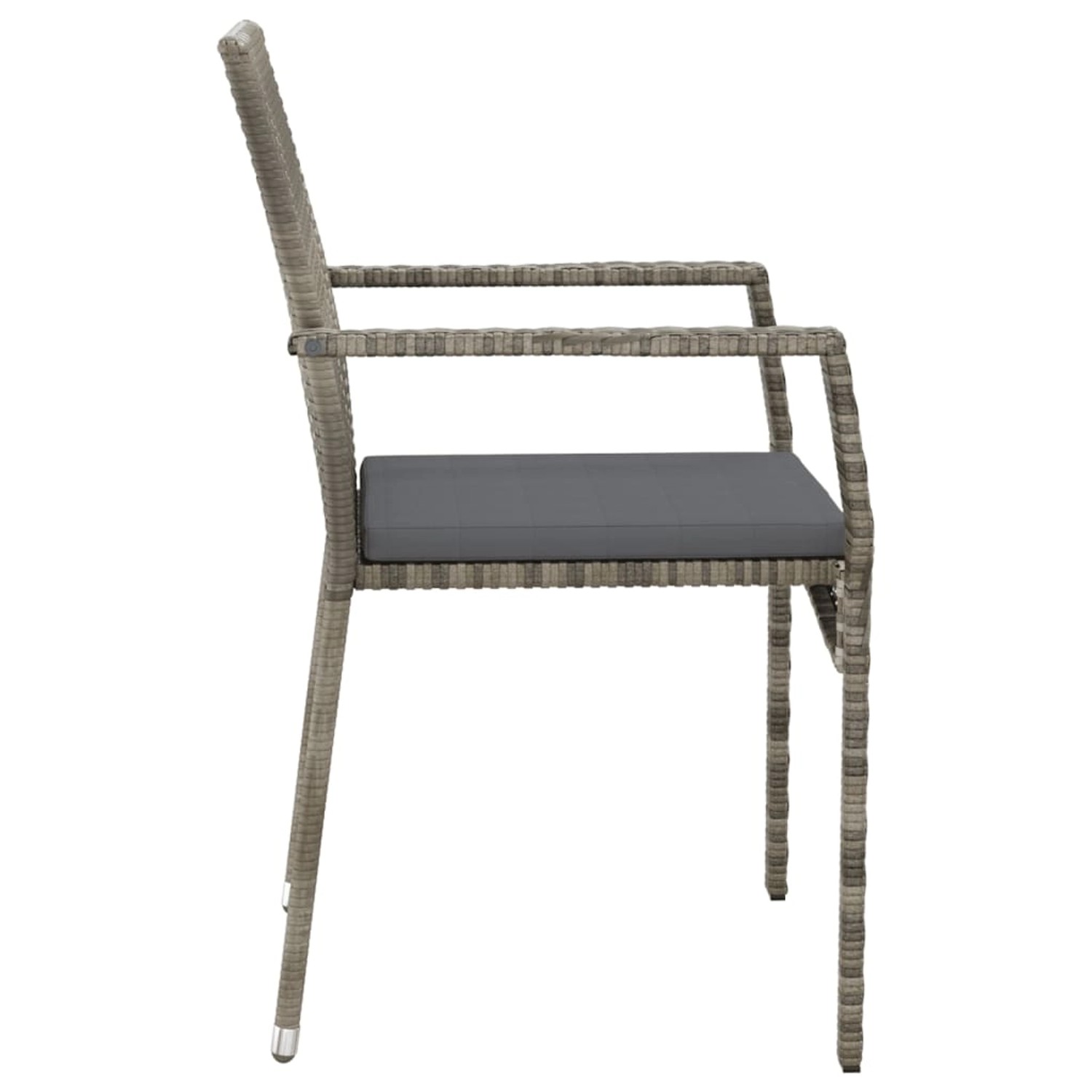 vidaXL Gartenstühle mit Kissen 4 Stk. 59 x 53,5 x 88 cm Poly Rattan