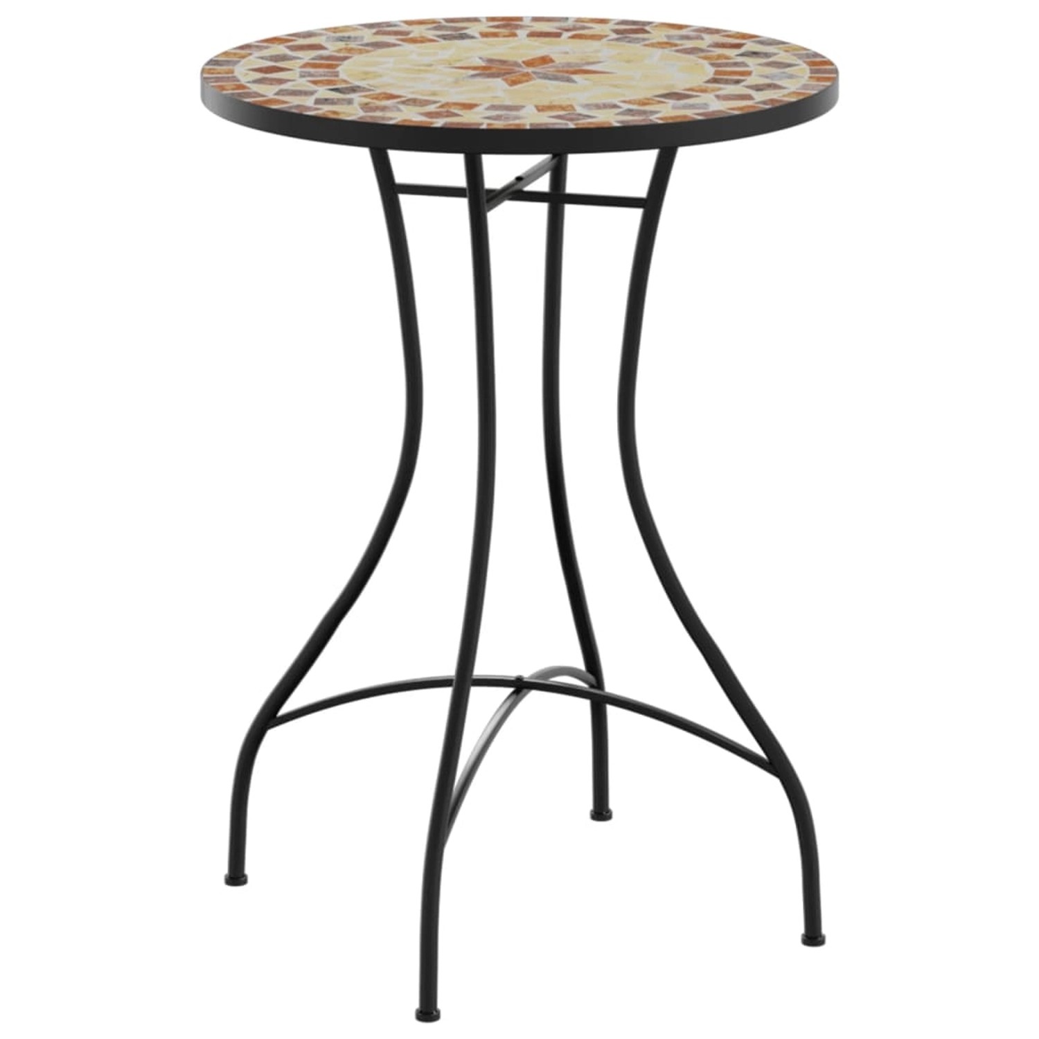 vidaXL Mosaik-Bistrotisch Terrakottarot und Weiß Ø50x70 cm Keramik 4003402 günstig online kaufen