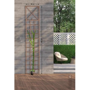 Antik-braunes Metall Rankgitter HILDE, 40x198cm, für Kletterpflanzen. 2er Set Gartendekoration.