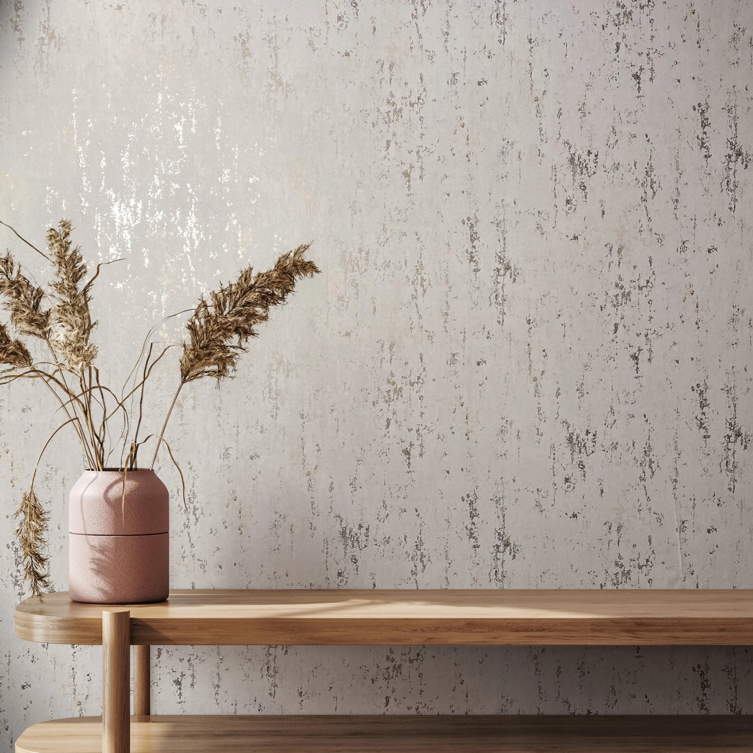 Moderne Vliestapete in Betonoptik Beige-Gold von Marburg, glänzend und strukturiert.