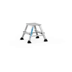 Zarges Trittleiter Arbeitspodest XLstep P mit 2x2 Stufen, aus Aluminium.