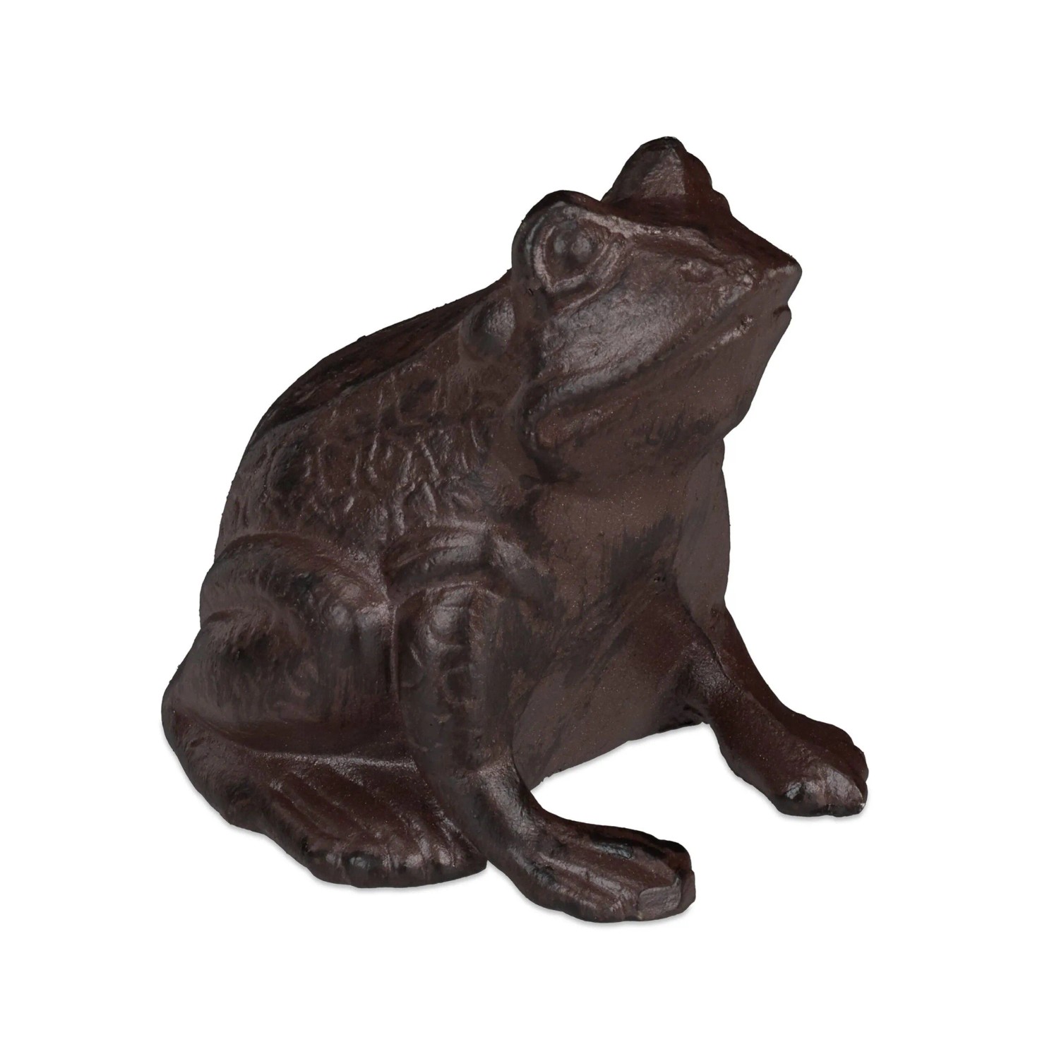 Relaxdays Gartenfigur Frosch Gusseisen Braun Antik 12,5 cm x 10 cm x 13 cm 1,2 kg