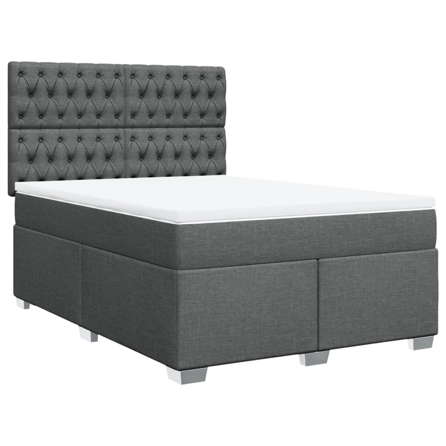 vidaXL Boxspringbett mit Matratze Dunkelgrau 140x190 cm Stoff 3290491 günstig online kaufen
