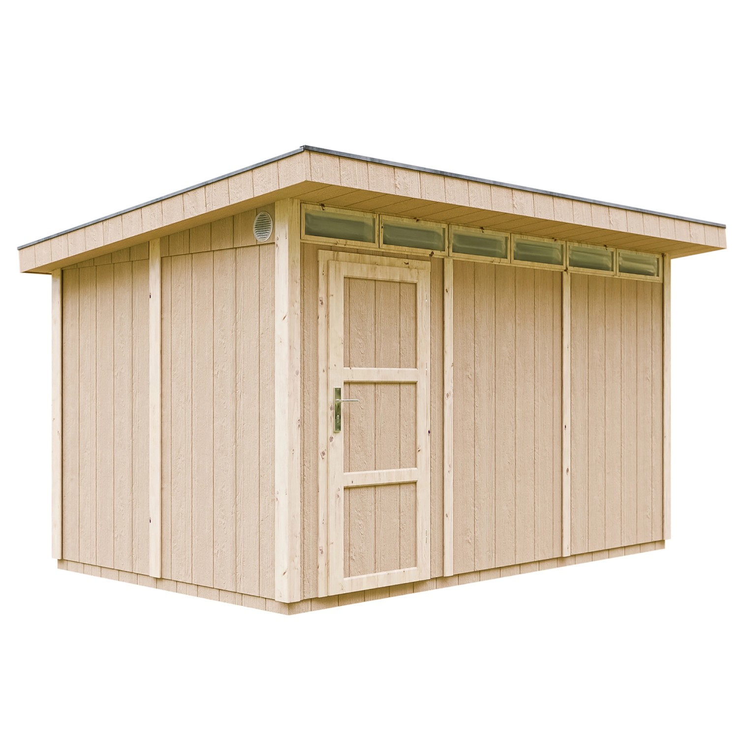 Timbela Holz-Gartenhaus M904 Flachdach Grundiert 412 cm x 279 cm günstig online kaufen