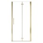 AICA Nischentür, 80cm, gold gebürstet, Falttür/Drehtür, 6mm ESG Glas für Duschen.
