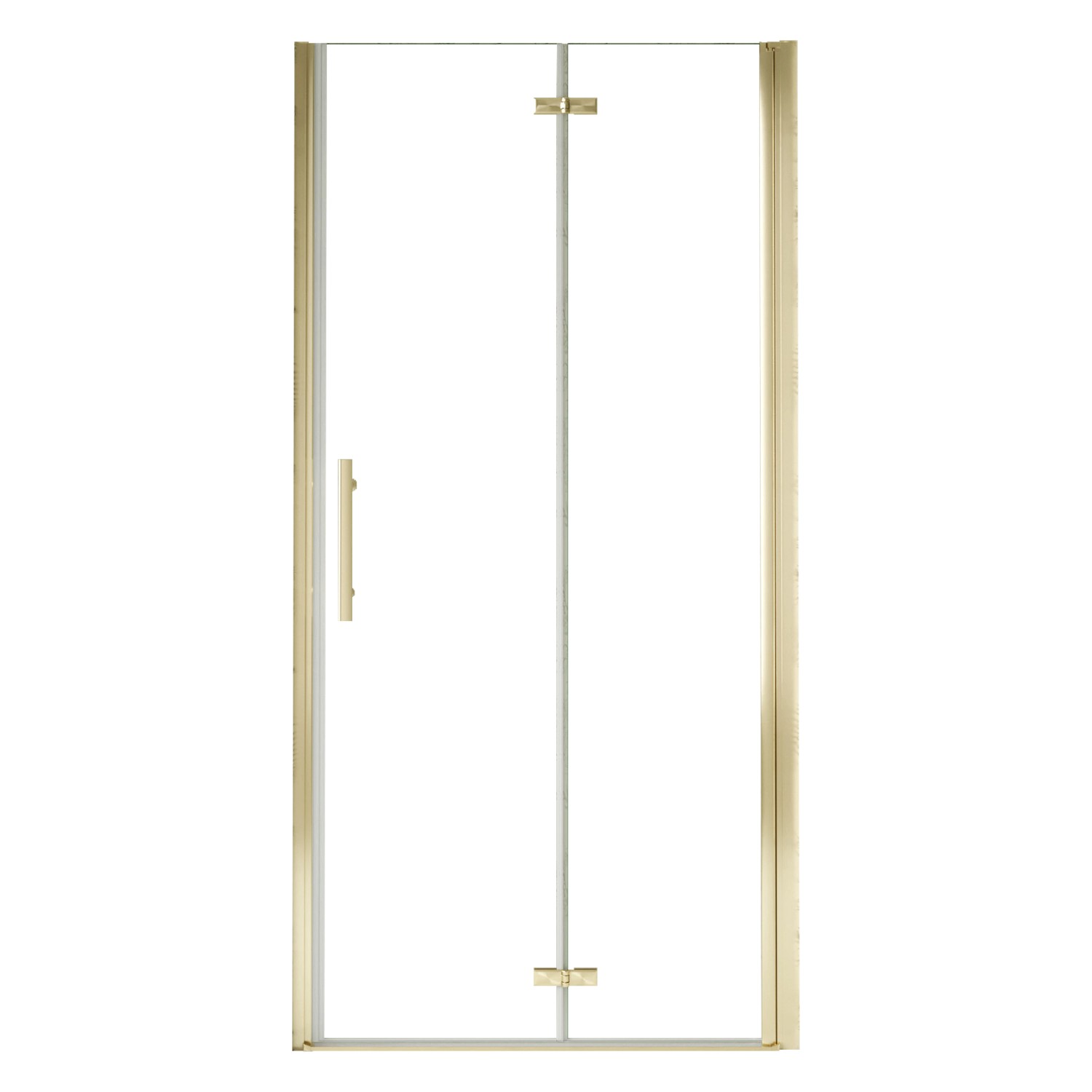 AICA 80cm x Höhe 195cm Gold Gebürstet Nischentür Falttür Pendeltür Duschtür Drehtür 6mm ESG Nanoglas Duschkabinen